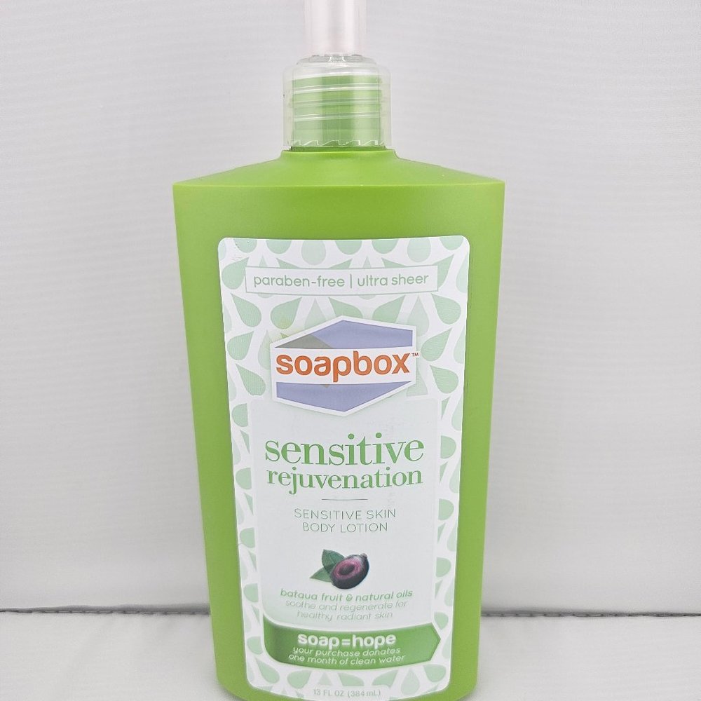 Soapbox Sensitive Rejuvenation Body Lotion Bataua Fruit Natural Oils No Parabens